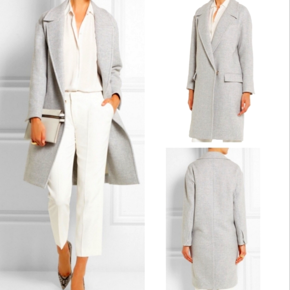 Issa London Gray Wool Blend Coat Size M